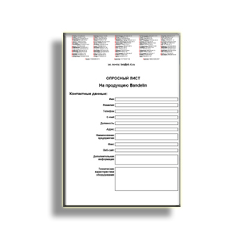 Questionnaire brand Bandelin